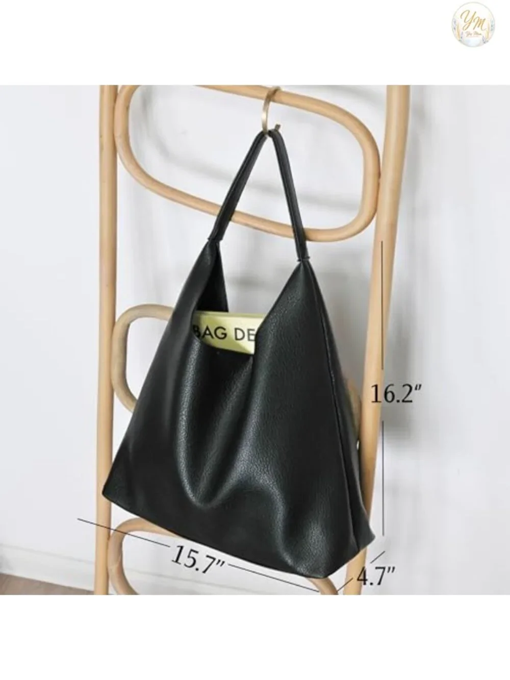 Women's Soft Vegan Leather Hobo Bag Slouchy Shoulder Tote Purse with Magnetic
